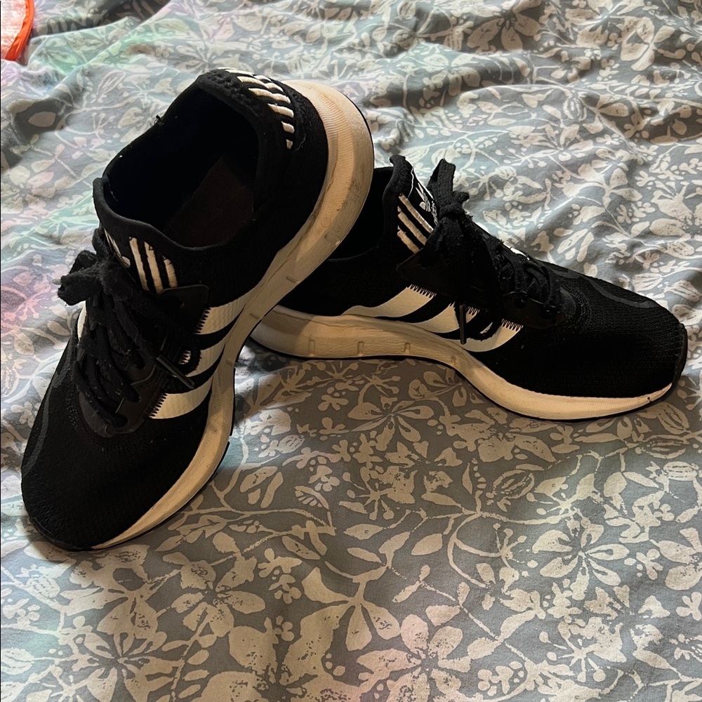 adidas Black and White Athletic Shoes